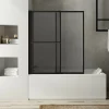 Atelier du bain Pare-baignoire relevable et coulissant noir mat 2 volets* Pare-Baignoire
