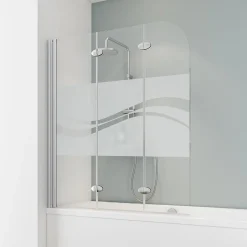 Schulte Pare-baignoire - 125x140 cm - paroi de baignoire réversible - pliant - 3 volets pivotants - verre Liane - alu-argenté* Pare-Baignoire