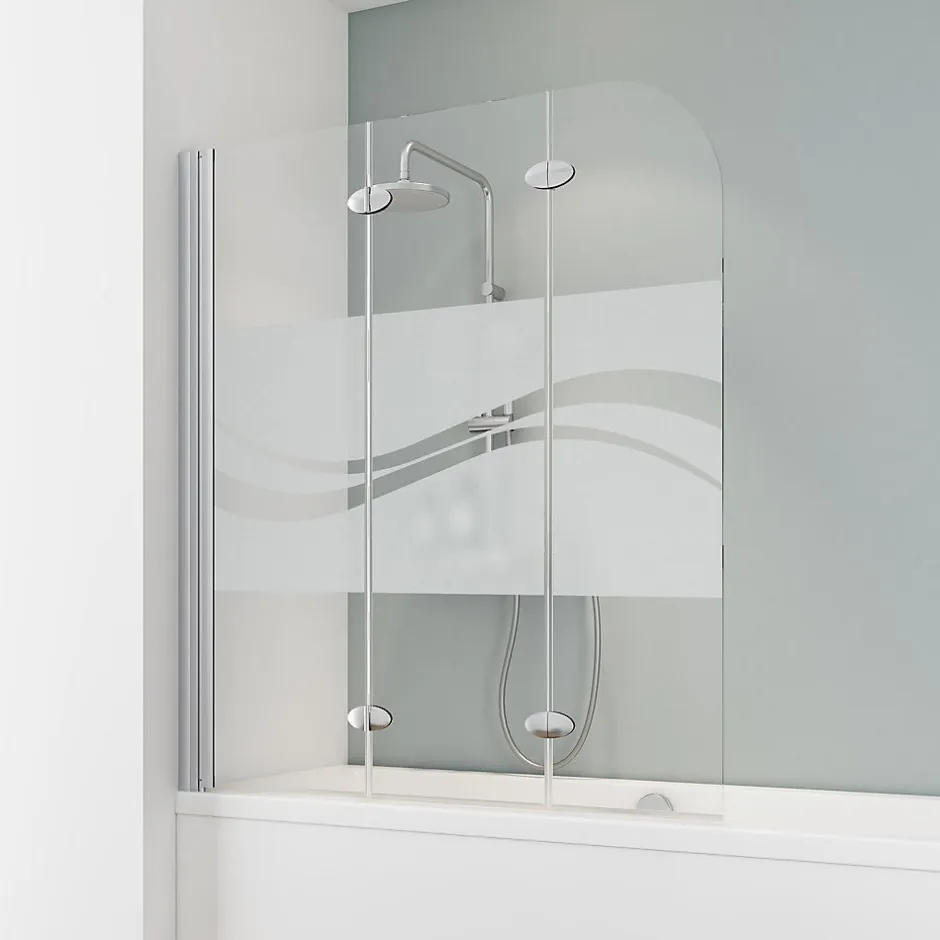Schulte Pare-baignoire - 125x140 cm - paroi de baignoire réversible - pliant - 3 volets pivotants - verre Liane - alu-argenté* Pare-Baignoire