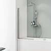 Schulte Pare-baignoire - 70x130 cm - réversible - rabattable - volet pivotant - verre 5 mm - transparent - alu nature