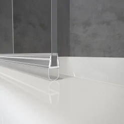 Schulte Pare-baignoire - 70x130 cm - réversible - rabattable - volet pivotant - verre 5 mm - transparent - alu nature