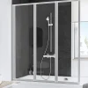 Schulte Pare-baignoire - 127x120 cm - réversible - rabattable - volet pivotant - verre 3 mm - transparent - blanc