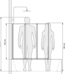 Schulte Pare-baignoire - 127x120 cm - réversible - rabattable - volet pivotant - verre 3 mm - transparent - blanc