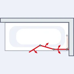 Schulte Pare-baignoire - 127x120 cm - réversible - rabattable - volet pivotant - verre 3 mm - transparent - blanc