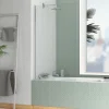 Galedo Pare-baignoire 140x80 cm, profilé alu chromé, , Essentiel* Pare-Baignoire