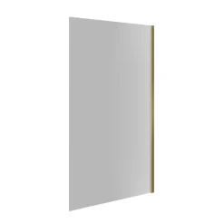 Essebagno Pare-baignoire 80x140 cm verre anticalcaire 6mm fixe en aluminium Or brossé