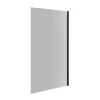 Essebagno Pare-baignoire 80x140 cm verre anticalcaire 6mm fixe en aluminium Noir mat
