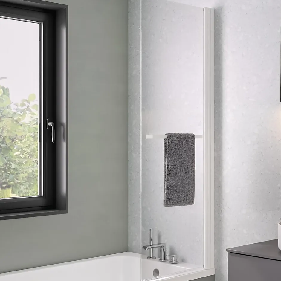 Kinedo Pare-bain fixe Columba 1 volet relevable 75x150 blanc* Pare-Baignoire