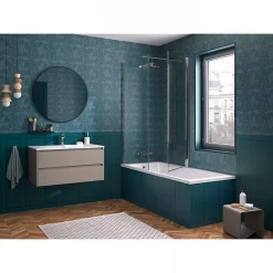 Kinedo Pare-bain Smart Design Orion pivotant pour montage avec Smart Design Hydra/Lyra 70 chromé transparent
