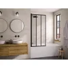 Kinedo Pare-bain pivotant Smart Design Lyra 80 gris noir grainé verre avec sérigraphie FACTORY* Pare-Baignoire