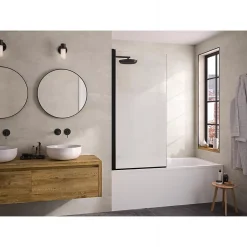 Kinedo Pare-bain pivotant Smart Design Lyra 80 gris noir grainé verre transparent