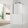Swiss Aqua Technologies Pare-muret 100x100cm Paroi en verre Crystal Glass 8 mm anticalcaire, avec bras et profilés noir mat (SATBWIS100PRC)