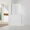 Swiss Aqua Technologies Pare-muret 110x100cm Paroi en verre Crystal Glass 8 mm anticalcaire, avec bras et profilés chrome brillant (SATBWIS110PR)