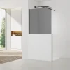 Swiss Aqua Technologies Pare-muret 100x90cm Paroi en verre Crystal Glass 8 mm anticalcaire, avec bras et profilés noir mat (SATBWIS90KSPRC)* Paroi De Douche