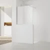Swiss Aqua Technologies Pare-muret 120x100cm Paroi en verre Crystal Glass 8 mm anticalcaire, avec bras et profilés chrome brillant (SATBWIS120PR)* Paroi De Douche