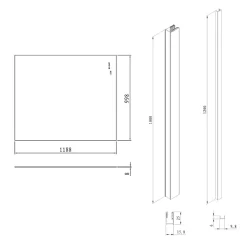 Swiss Aqua Technologies Pare-muret 120x100cm Paroi en verre Crystal Glass 8 mm anticalcaire, avec bras et profilés chrome brillant (SATBWIS120PR)* Paroi De Douche