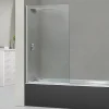 Superban Paroi de baignoire fixe + pivotant gauche en verre sécurité ép 6mm anti calcaire, L85 x H147 cm, chrome, Alsace Sport* Pare-Baignoire