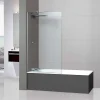 Superban Paroi de baignoire fixe en verre sécurité transparent ép 6mm anti calcaire, L120 x H147 cm, chrome, Mont Blanc CC* Pare-Baignoire