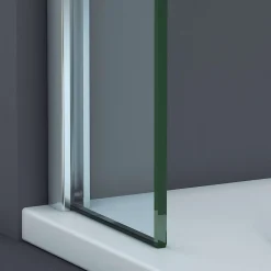 Superban Paroi de baignoire fixe en verre sécurité transparent ép 6mm anti calcaire, L120 x H147 cm, chrome, Mont Blanc CC* Pare-Baignoire