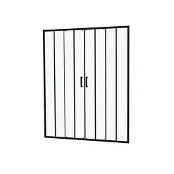 Galedo Paroi de douche à double porte coulissante 120 x 160 cm, profilé noir mat laqué, Factor X* Porte De Douche