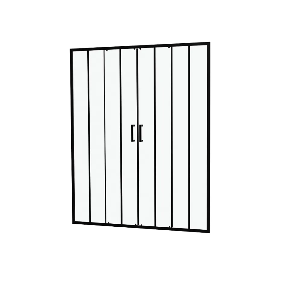 Galedo Paroi de douche à double porte coulissante 120 x 160 cm, profilé noir mat laqué, Factor X* Porte De Douche
