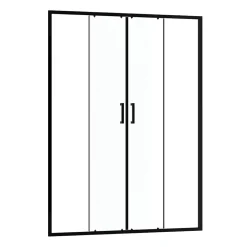 Galedo Paroi de douche à double porte coulissante 140 x 200 cm, profilé noir mat laqué, Factory
