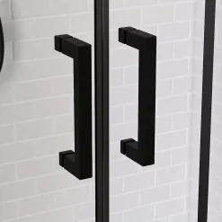 Galedo Paroi de douche à double porte coulissante 140 x 200 cm, profilé noir mat laqué, Factory