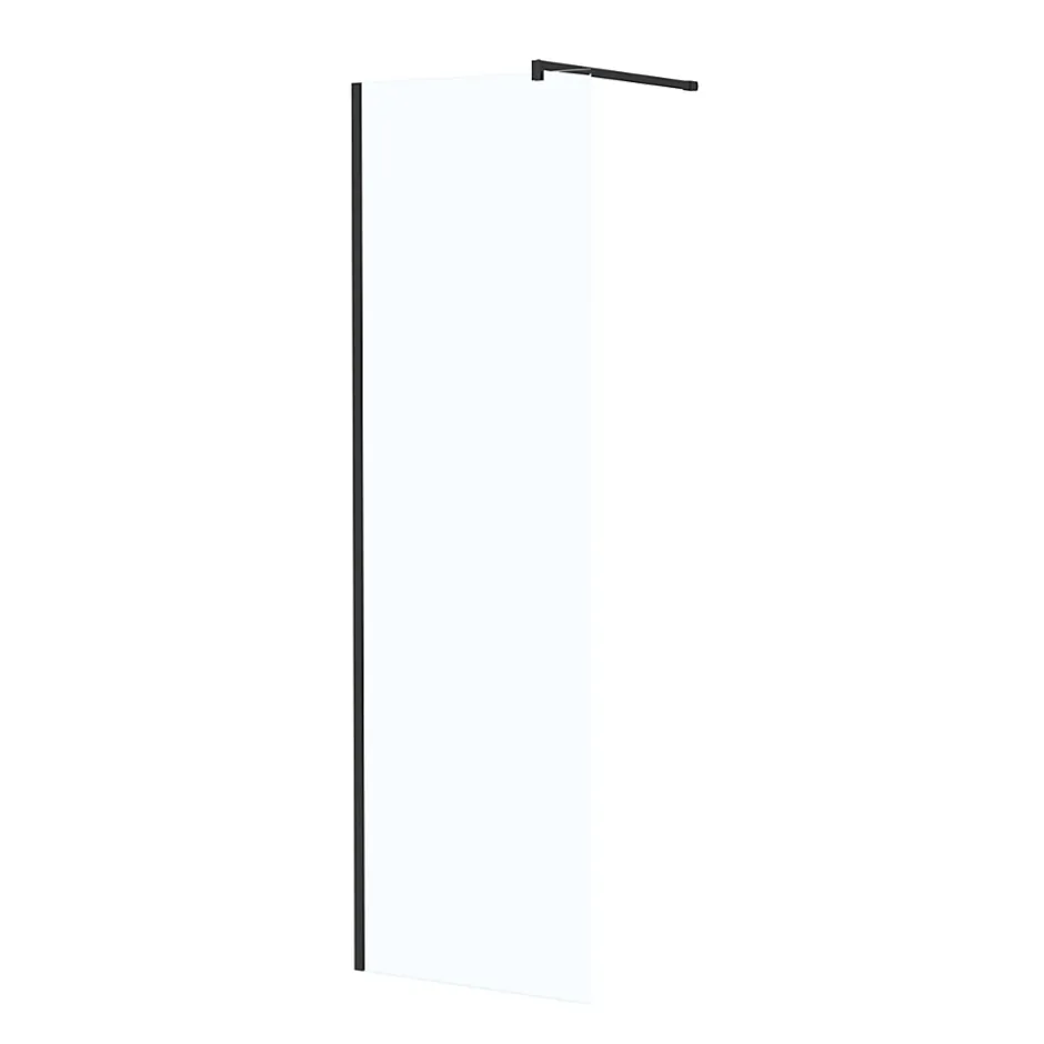 Paroi de douche à l'italienne H.195 x l.60 cm, ép. 5 mm, profilé noir, Galedo Essentiel