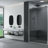 Paroi de douche à l'italienne fixe latérale en verre, fumé, EX101, 200x140cm