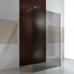 Paroi de douche à l'italienne fixe latérale en verre, fumé, EX101, 200x140cm
