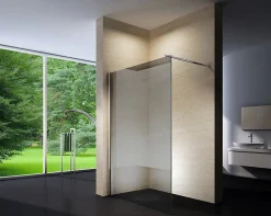 Paroi de douche à l'italienne fixe latérale en verre, fumé, EX101, 200x140cm