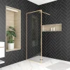 Paroi de douche à l'italienne H.200 x l.80 cm, ép. 6 mm, profilé doré, Galedo Edge