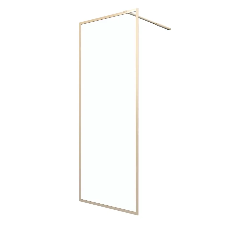 Paroi de douche à l'italienne H.200 x l.80 cm, ép. 6 mm, profilé doré, Galedo Edge