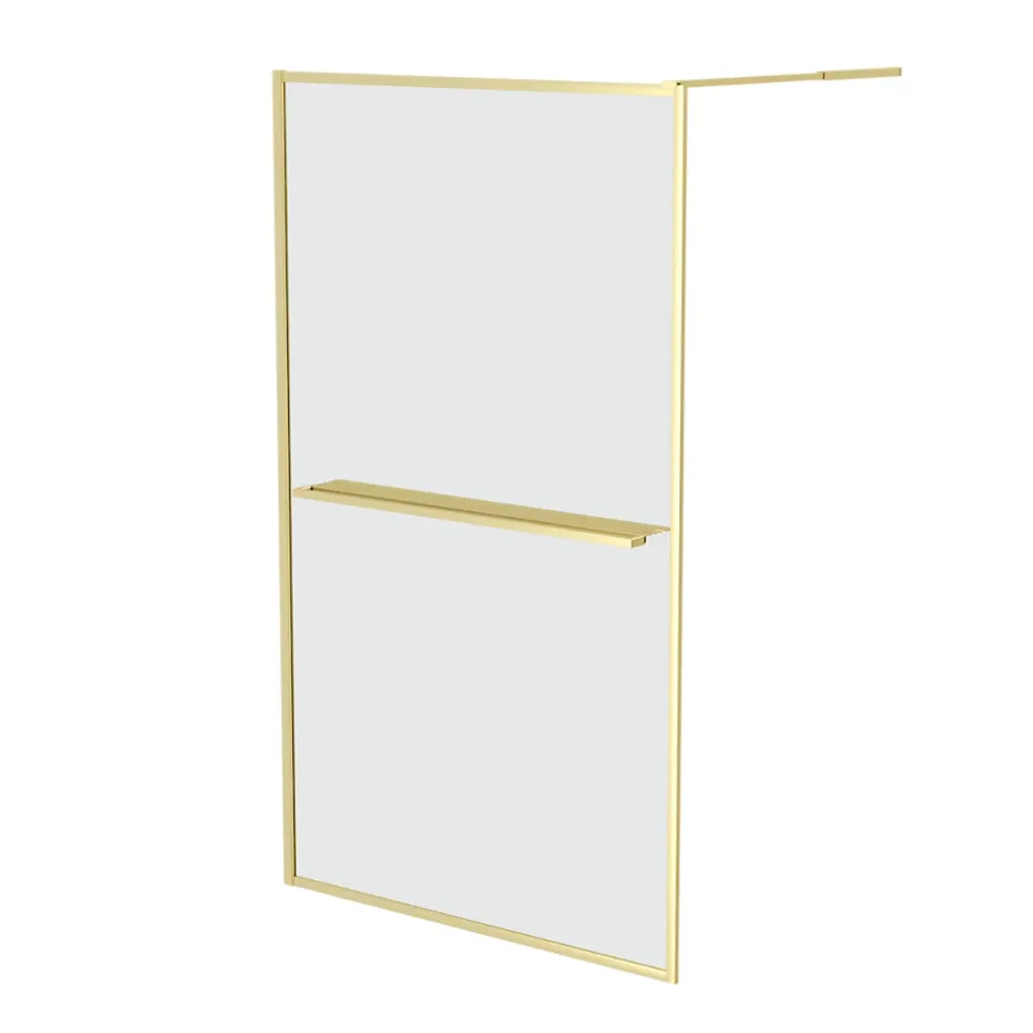 Paroi de douche à l'italienne fixe 120 x 200 cm, doré brossé, Galedo Golden Edge* Paroi De Douche