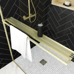 Paroi de douche à l'italienne fixe 120 x 200 cm, doré brossé, Galedo Golden Edge* Paroi De Douche