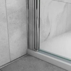 AICA Sanitaire Paroi de douche à l'italienne pivotante mural - 8 mm verre anticalcaire, alu chromé - 35x200 cm