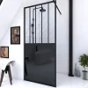 Paroi de douche à l'italienne Galedo Black Indus transparent 90cm