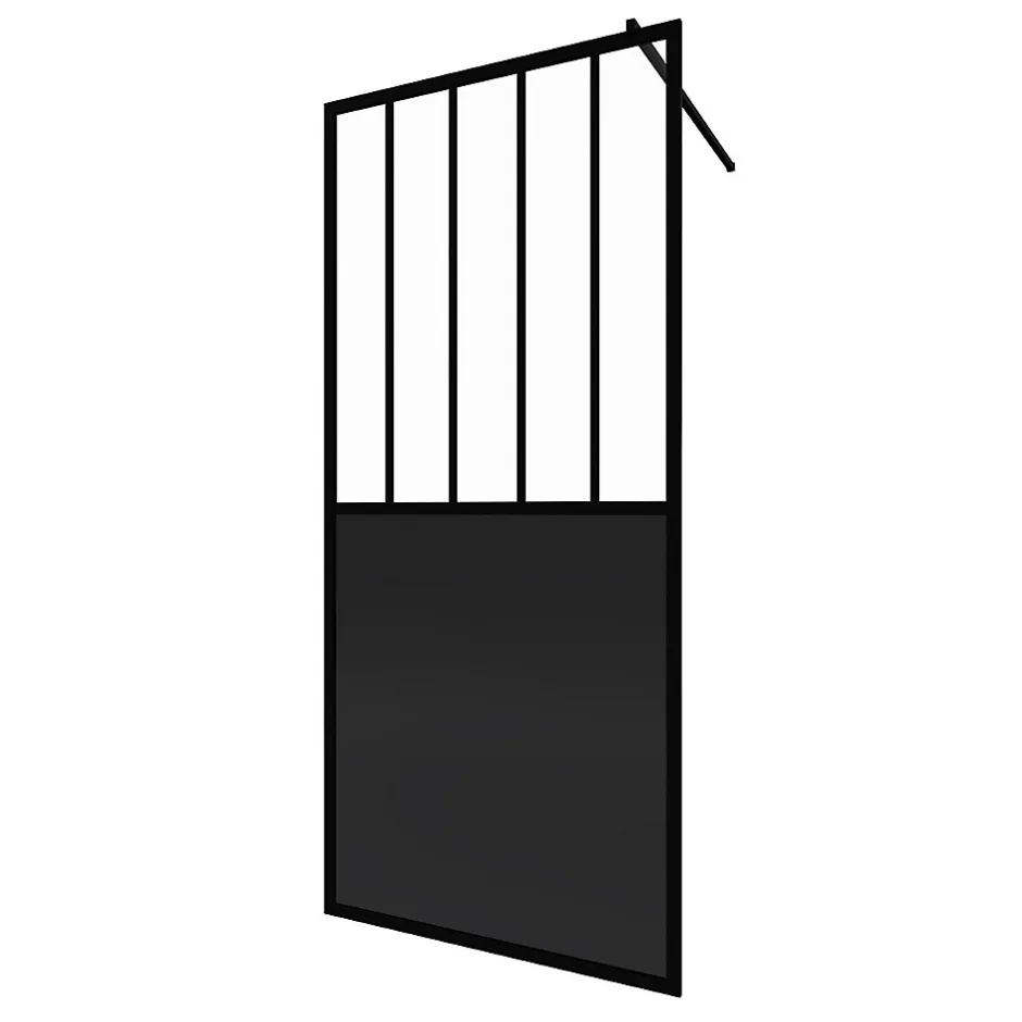 Paroi de douche à l'italienne Galedo Black Indus transparent 90cm