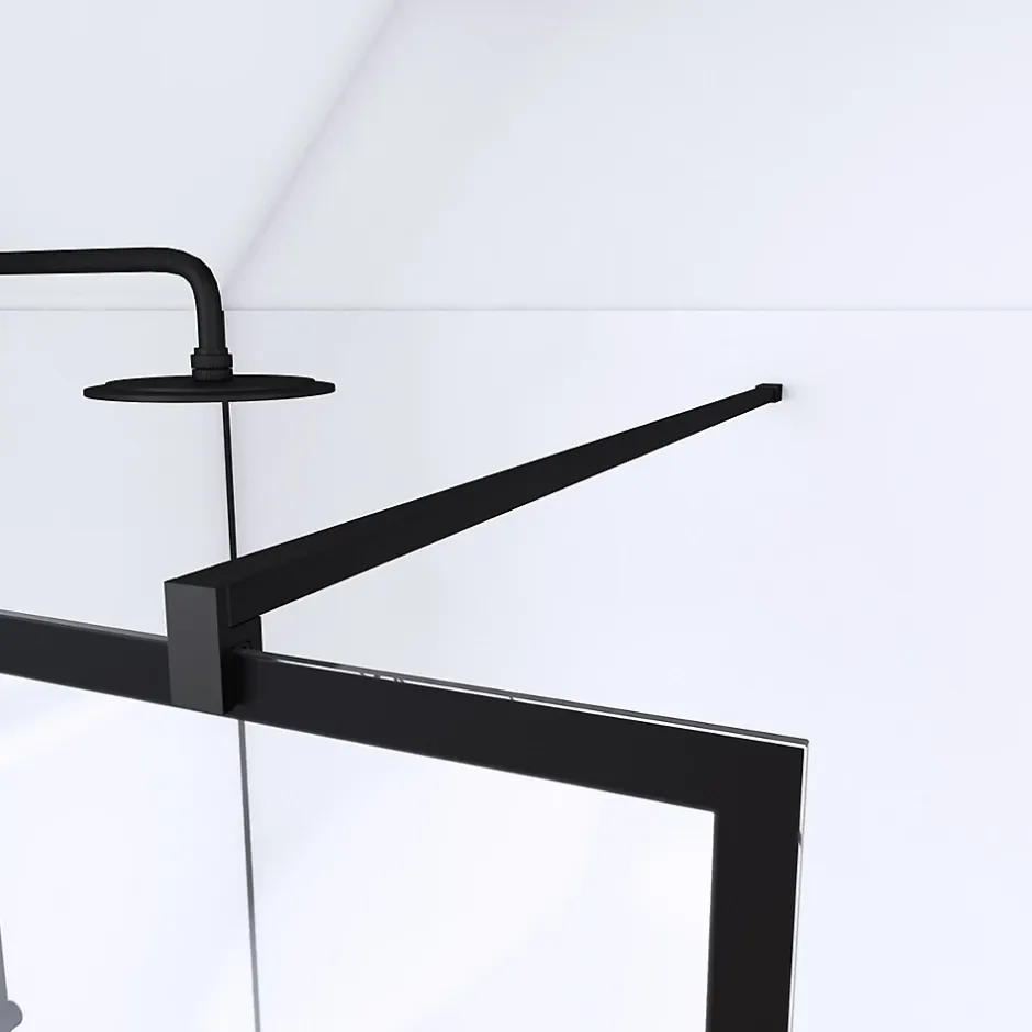 Paroi de douche à l'italienne Galedo Black Indus transparent 90cm