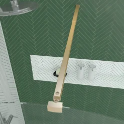 Paroi de douche à l'italienne H.200 x 120 cm, ép. 6 mm, profilé doré, Galedo Arcade