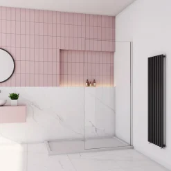 paroi de douche à l'italienne fixe 30x200cm,style atelier,Profilé en aluminium chromé,en 8mm verre anticalcaire,sans receveur* Paroi De Douche
