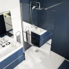 Paroi de douche à l'italienne fixe l.120 x H.195 cm, bandes miroir, profilés alu chrome, GoodHome Ledava* Paroi De Douche