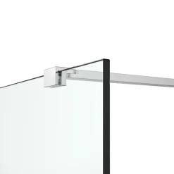 Paroi de douche à l'italienne fixe l.120 x H.195 cm, bandes miroir, profilés alu chrome, GoodHome Ledava* Paroi De Douche