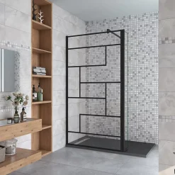 AICA Sanitaire Paroi de douche à l'italienne 70x200cm avec volet pivotant 40cm - 8mm verre anticalcaire - barre de fixation carrée 140cm* Paroi De Douche