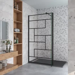 AICA Sanitaire Paroi de douche à l'italienne 70x200cm avec volet pivotant 40cm - 8mm verre anticalcaire - barre de fixation carrée 140cm* Paroi De Douche