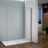 AICA Sanitaire Paroi de douche à l'italienne dépolie - Profilé en alu chromé - paroi fixe sablé - 8mm verre anticalcaire - 120x200cm
