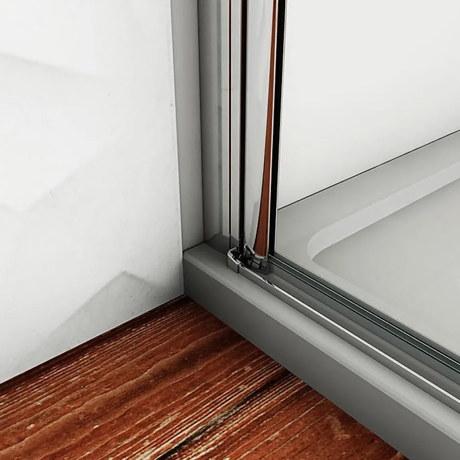 AICA Sanitaire Paroi de douche à l'italienne pivotante 75x180cm - 6mm verre anticalcaire - profilé Chrome - centre dépoli* Paroi De Douche