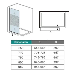 AICA Sanitaire Paroi de douche à l'italienne pivotante 75x180cm - 6mm verre anticalcaire - profilé Chrome - centre dépoli* Paroi De Douche