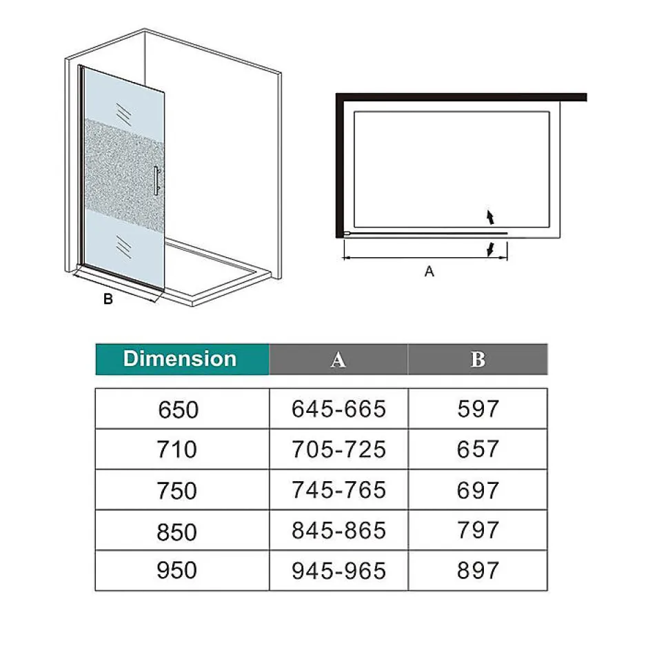 AICA Sanitaire Paroi de douche à l'italienne pivotante 75x180cm - 6mm verre anticalcaire - profilé Chrome - centre dépoli* Paroi De Douche