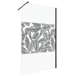 Paroi de douche à l'italienne noir Galedo Jungle sérigraphié 120cm